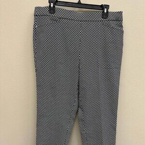 NWT Rafaella Women's Black and White Stretch Capri Pants with Pockets Size 14